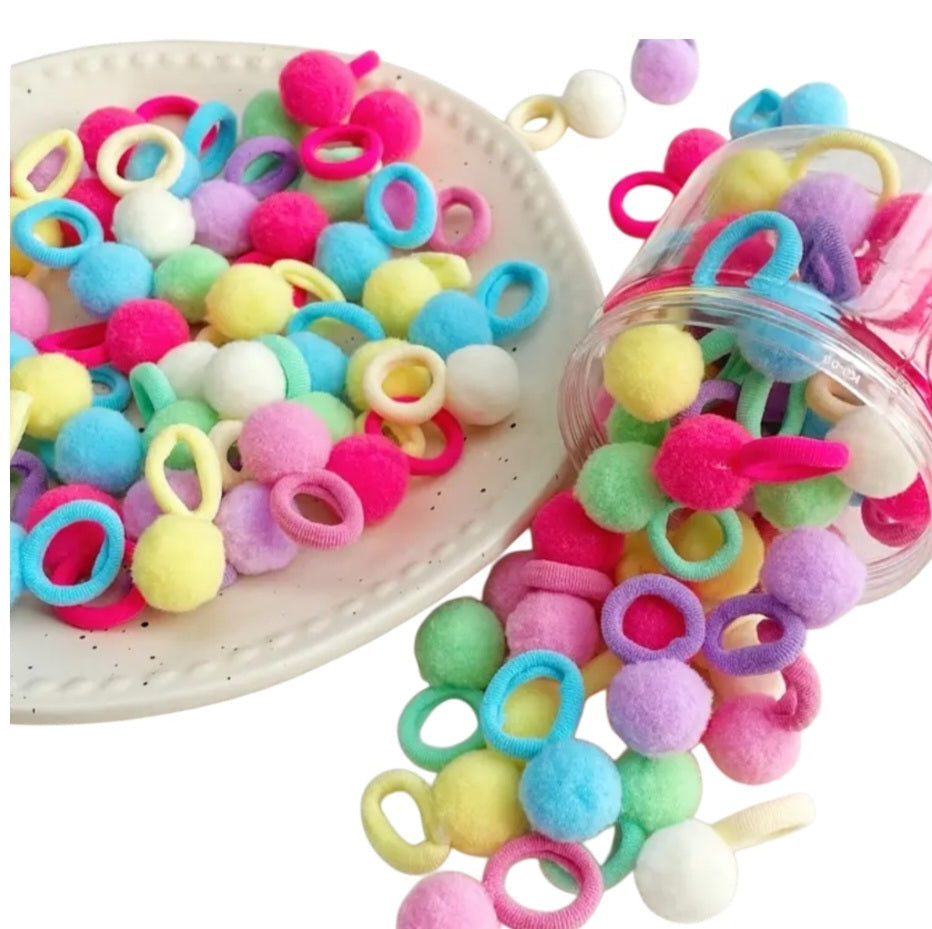 Sassy Elegantia Pom Pom Hair bobbles