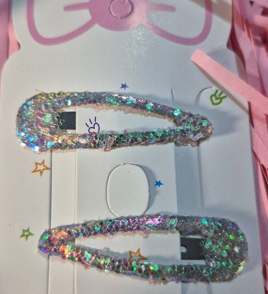 Silver bendy hair clips 