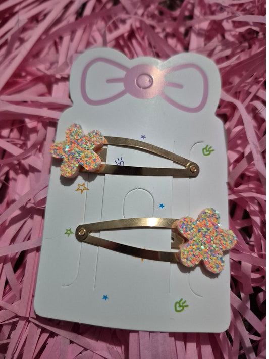 Glitter hair clips