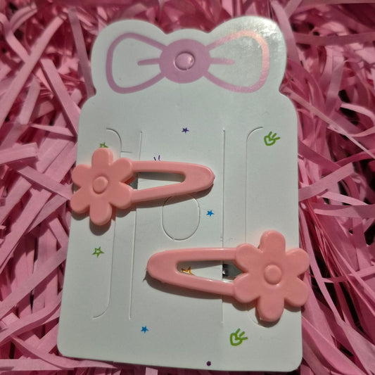 Pink clips hair flower