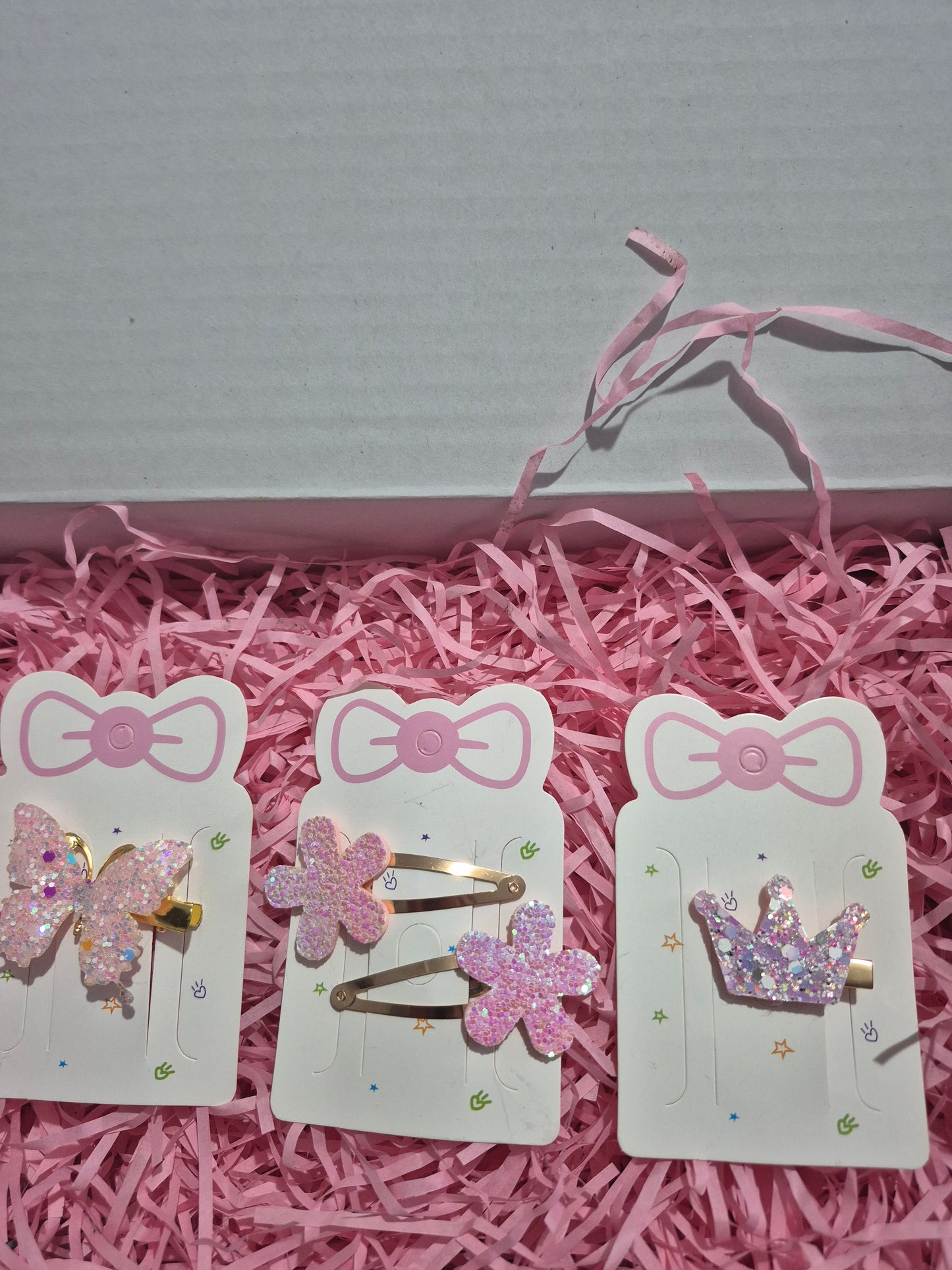 3 x Pink Sparkly Hair Clips